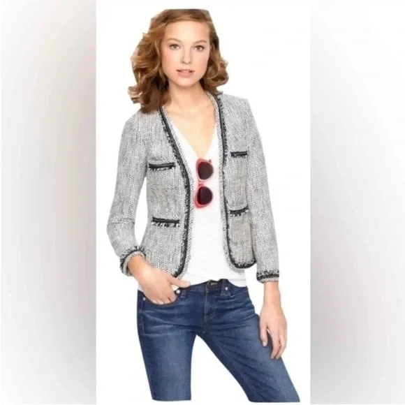 J.Crew chain detail tweed blazer jacket size 4